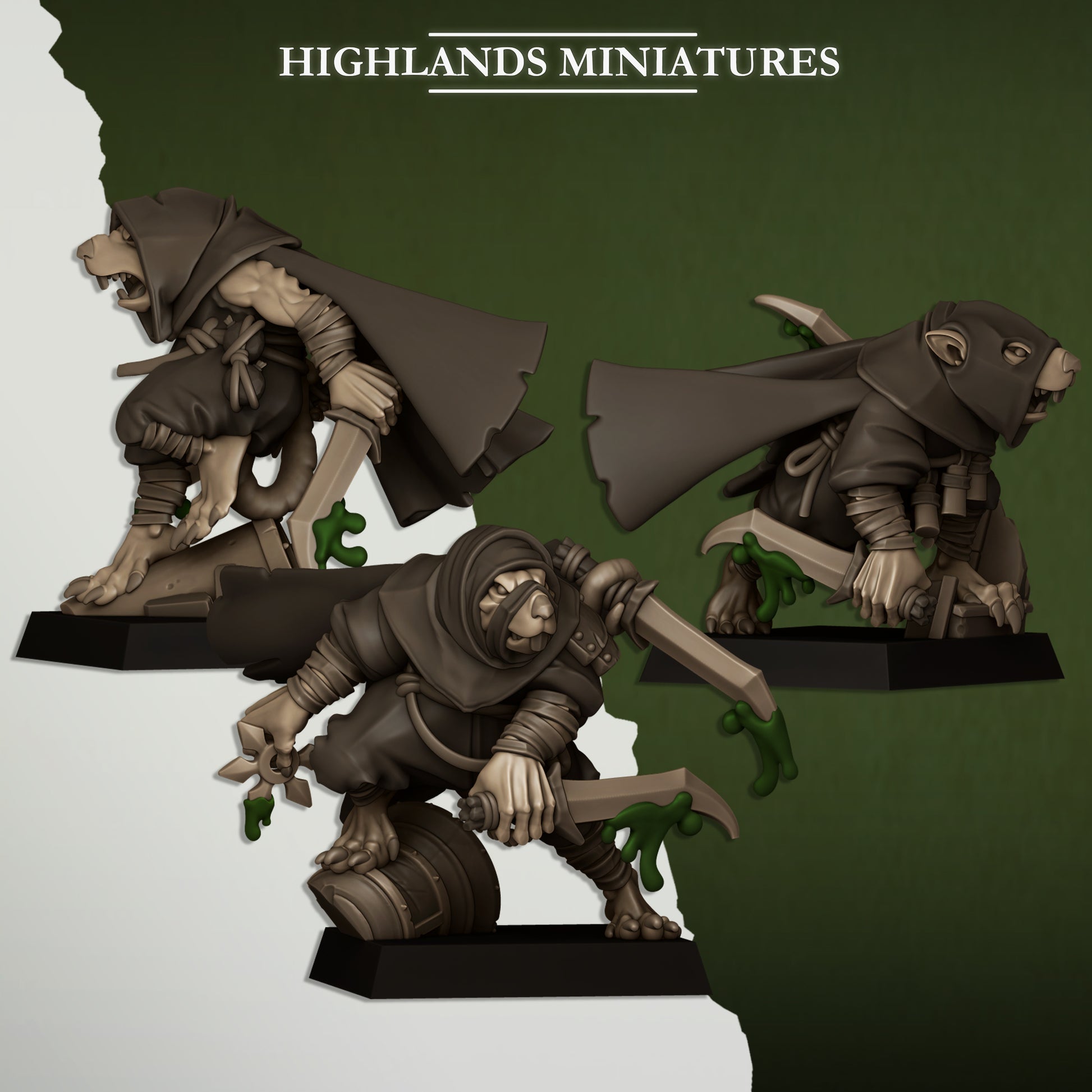 Miniatura Asesino de la Cloaca Hombres-Rata resina 28mm sin pintar - Drakholm