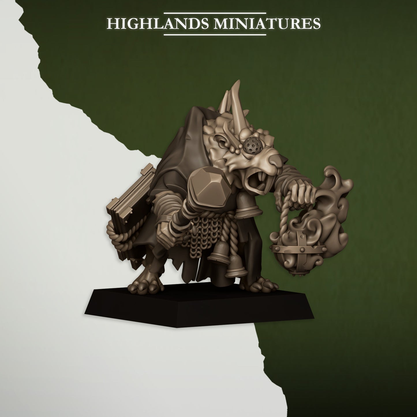 Miniatura Pastor Verminario Hombres-Rata resina 28mm sin pintar - Drakholm