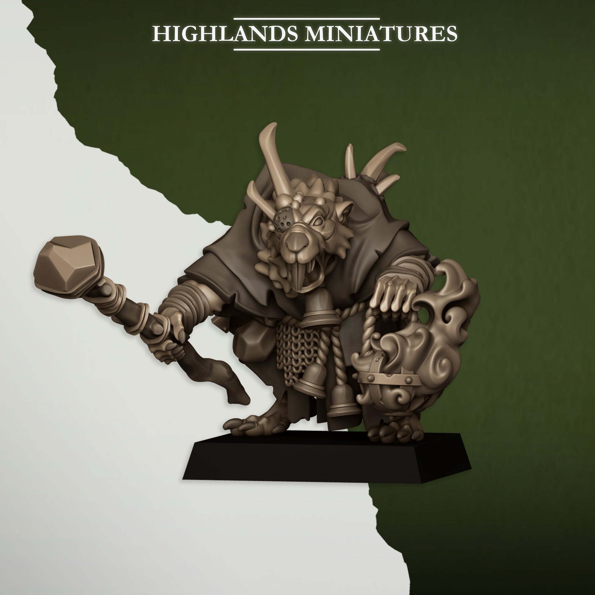 Miniatura Pastor Verminario Hombres-Rata resina 28mm sin pintar - Drakholm
