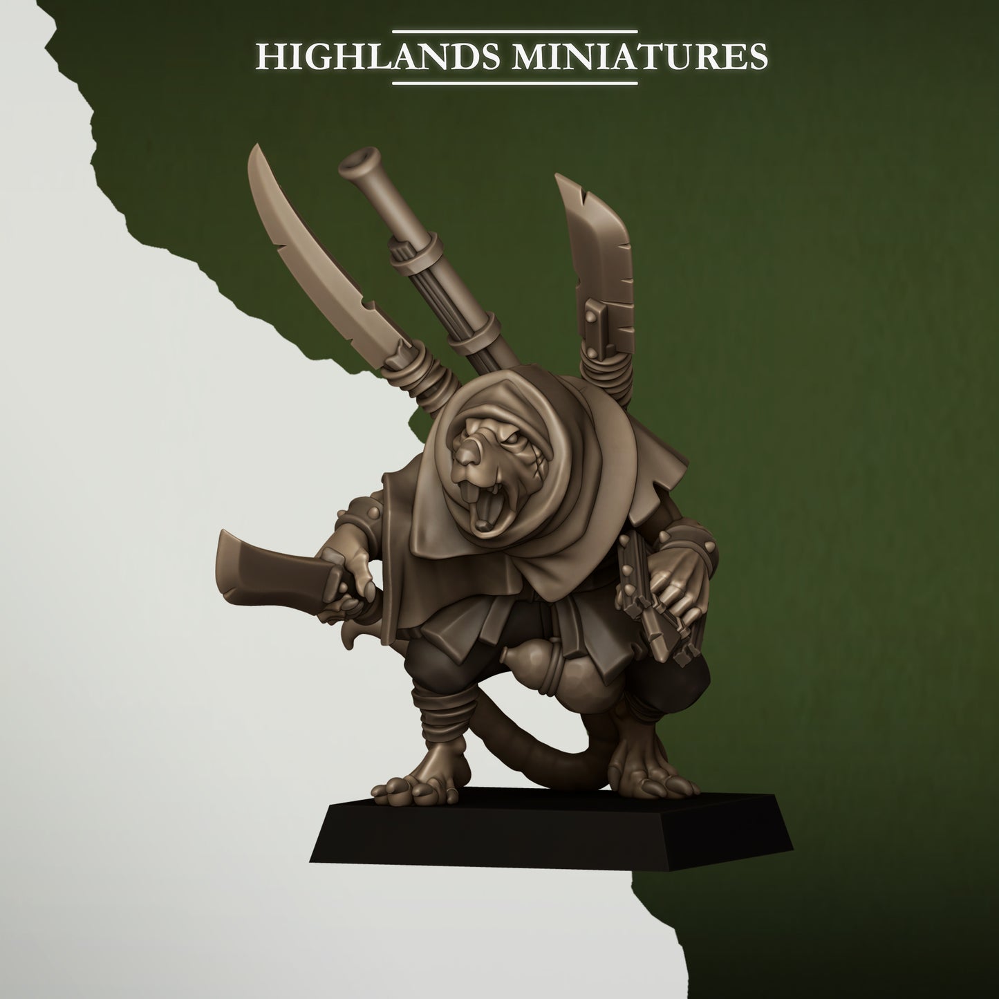 Miniatura Contrabandista Verminario Hombres-Rata resina 28mm sin pintar - Drakholm