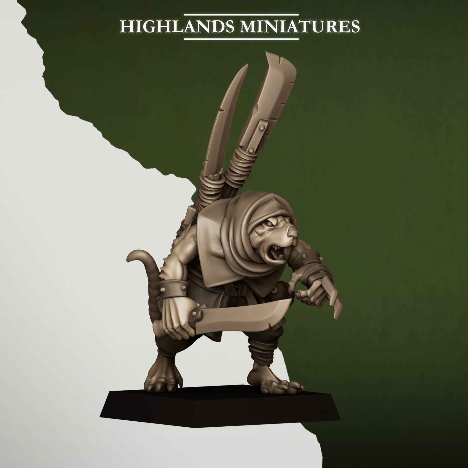 Miniatura Contrabandista Verminario Hombres-Rata resina 28mm sin pintar - Drakholm