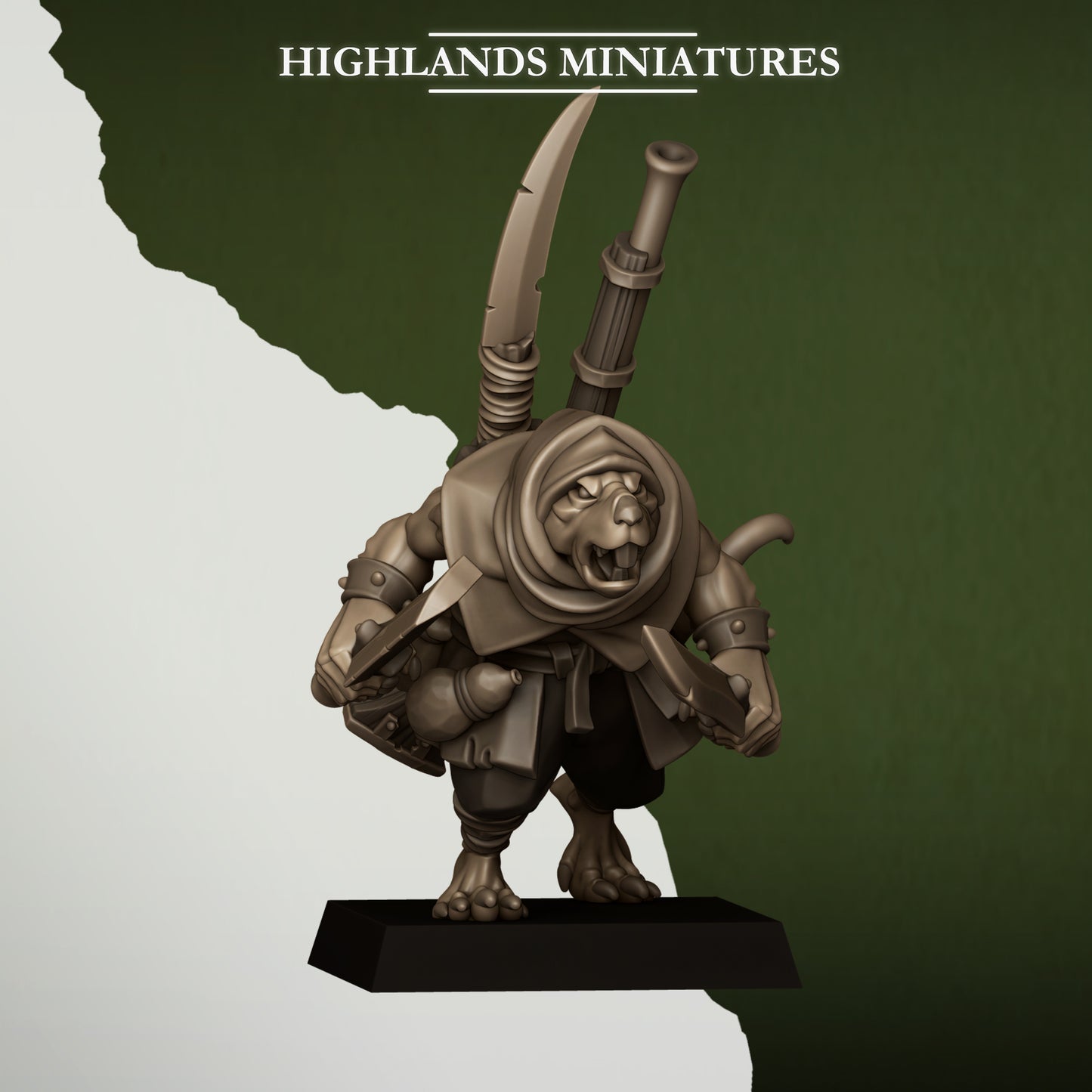 Miniatura Contrabandista Verminario Hombres-Rata resina 28mm sin pintar - Drakholm