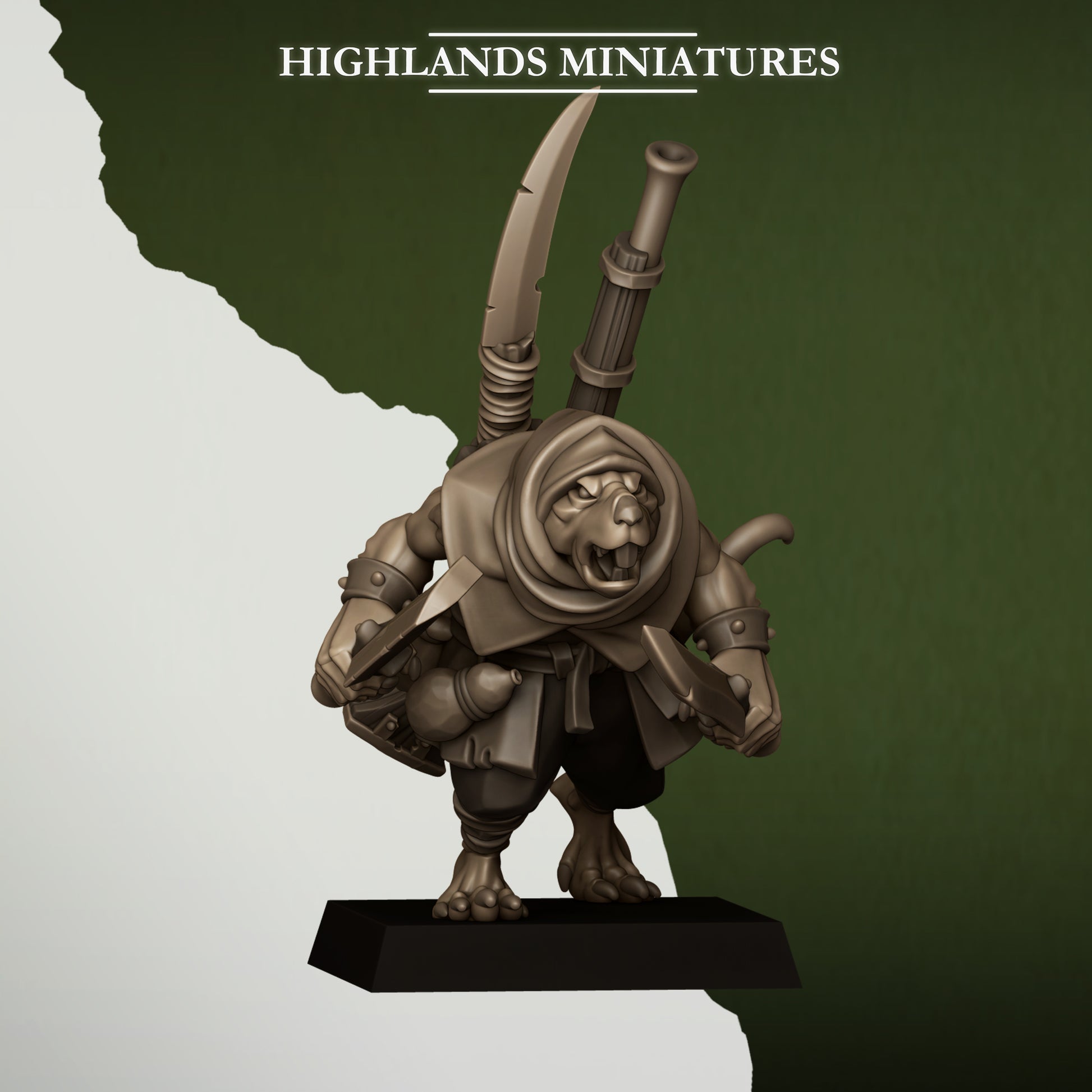 Miniatura Contrabandista Verminario Hombres-Rata resina 28mm sin pintar - Drakholm