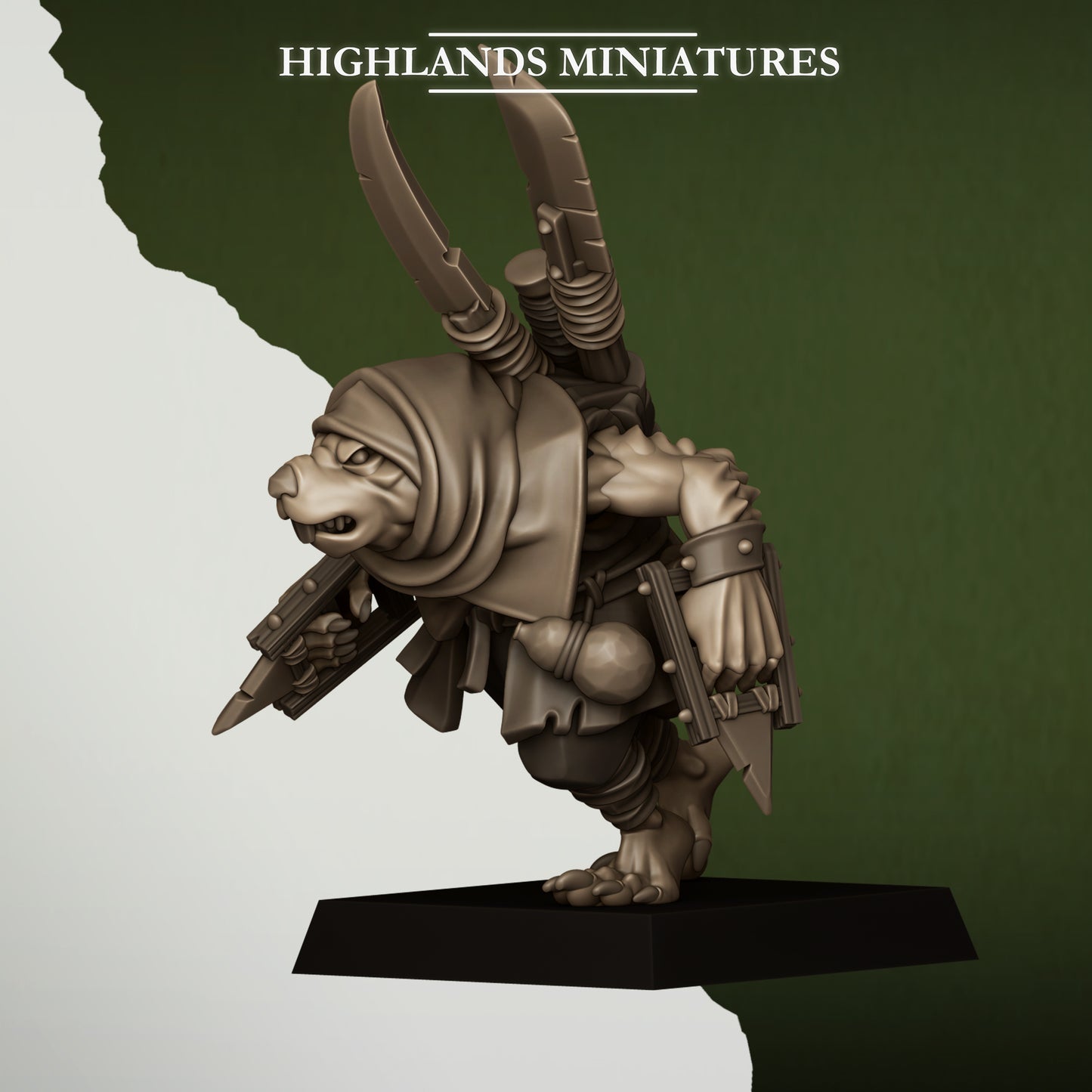 Miniatura Contrabandista Verminario Hombres-Rata resina 28mm sin pintar - Drakholm