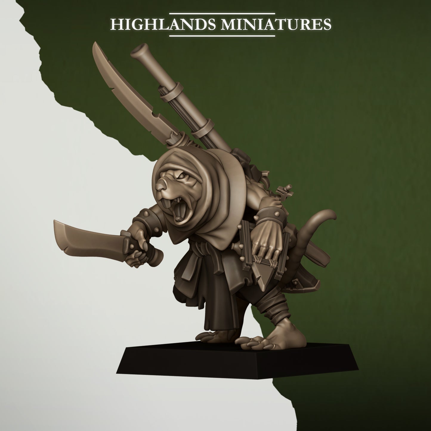Miniatura Contrabandista Verminario Hombres-Rata resina 28mm sin pintar - Drakholm