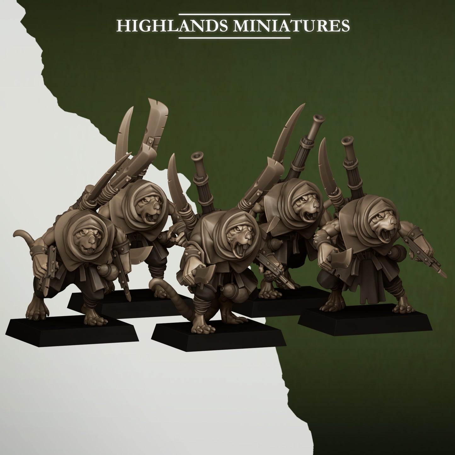 Miniatura Contrabandista Verminario Hombres-Rata resina 28mm sin pintar - Drakholm