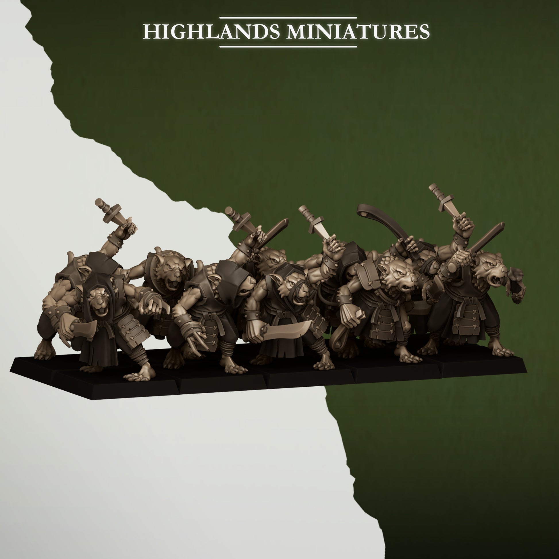 Miniatura Matones de la Cloaca Hombres-Rata resina 28mm sin pintar - Drakholm