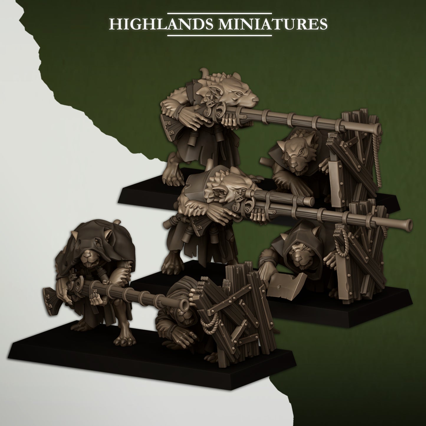 Miniatura Tiradores de la Cloaca Hombres-Rata resina 28mm sin pintar - Drakholm