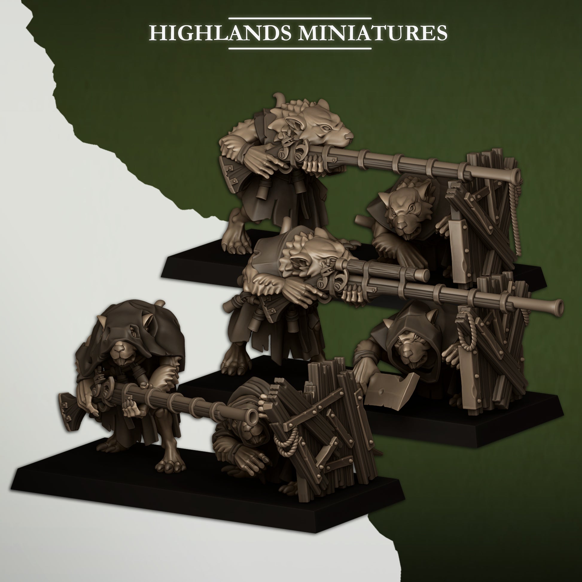 Miniatura Tiradores de la Cloaca Hombres-Rata resina 28mm sin pintar - Drakholm