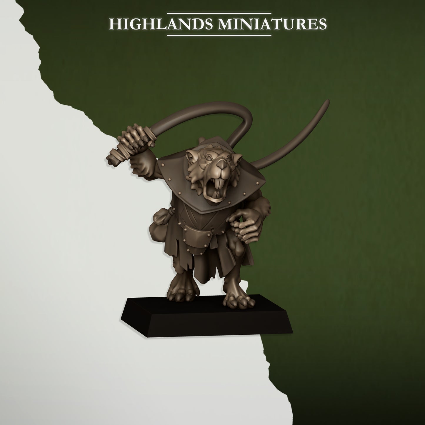 Miniatura Ratas y Adiestradores Hombres-Rata resina 28mm sin pintar - Drakholm