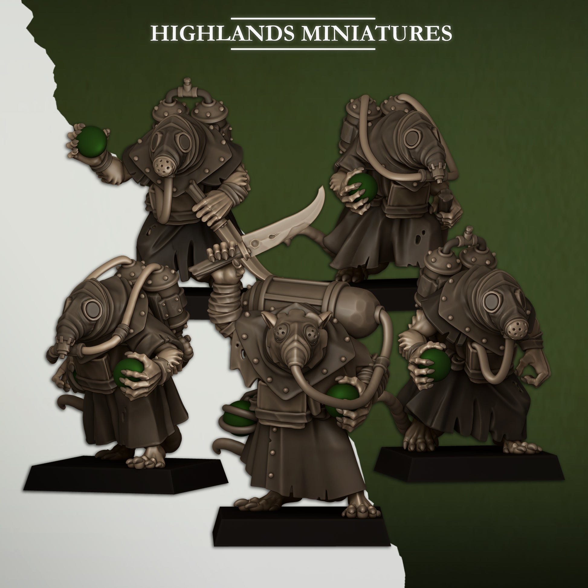 Miniatura Portadores de Veneno Hombres-Rata resina 28mm sin pintar - Drakholm