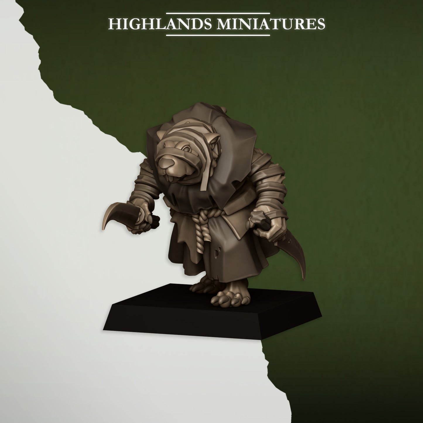 Miniatura Acólitos Verminarios Hombres-Rata resina 28mm sin pintar - Drakholm
