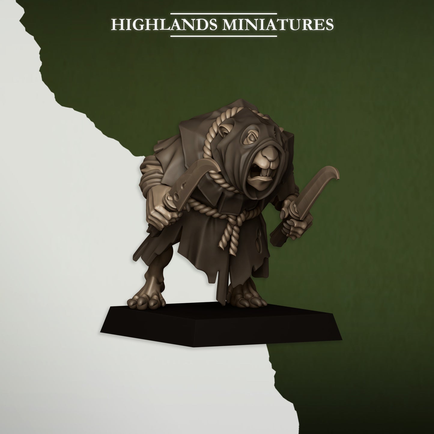 Miniatura Acólitos Verminarios Hombres-Rata resina 28mm sin pintar - Drakholm
