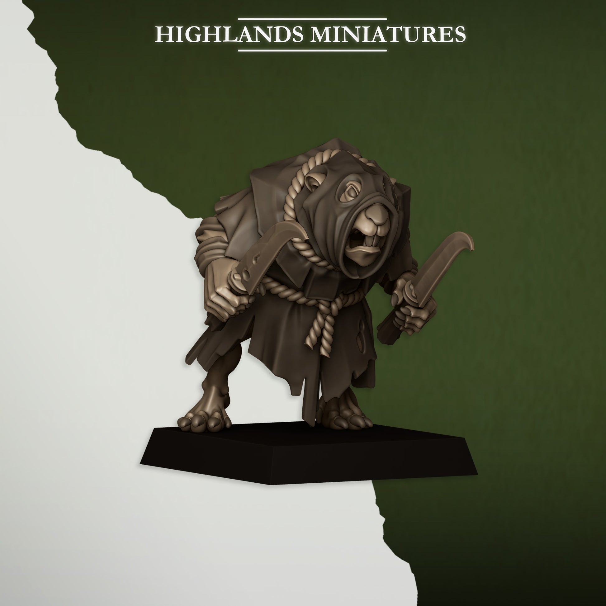 Miniatura Acólitos Verminarios Hombres-Rata resina 28mm sin pintar - Drakholm
