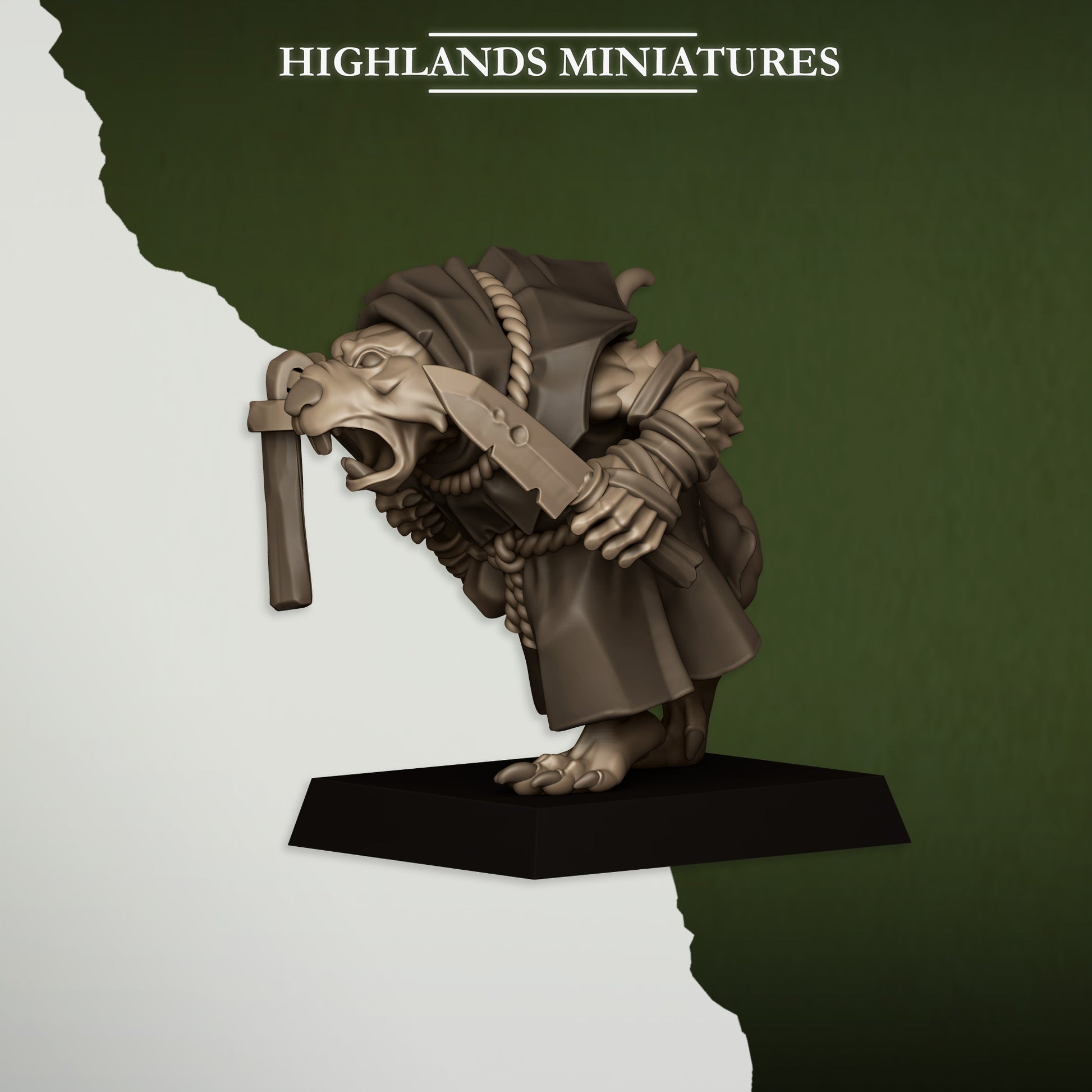 Miniatura Acólitos Verminarios Hombres-Rata resina 28mm sin pintar - Drakholm