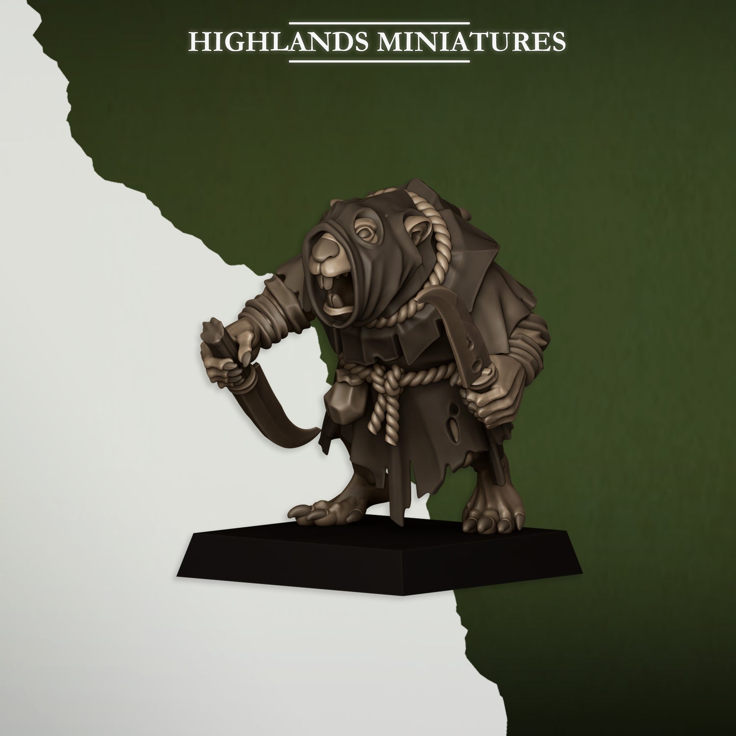 Miniatura Acólitos Verminarios Hombres-Rata resina 28mm sin pintar - Drakholm