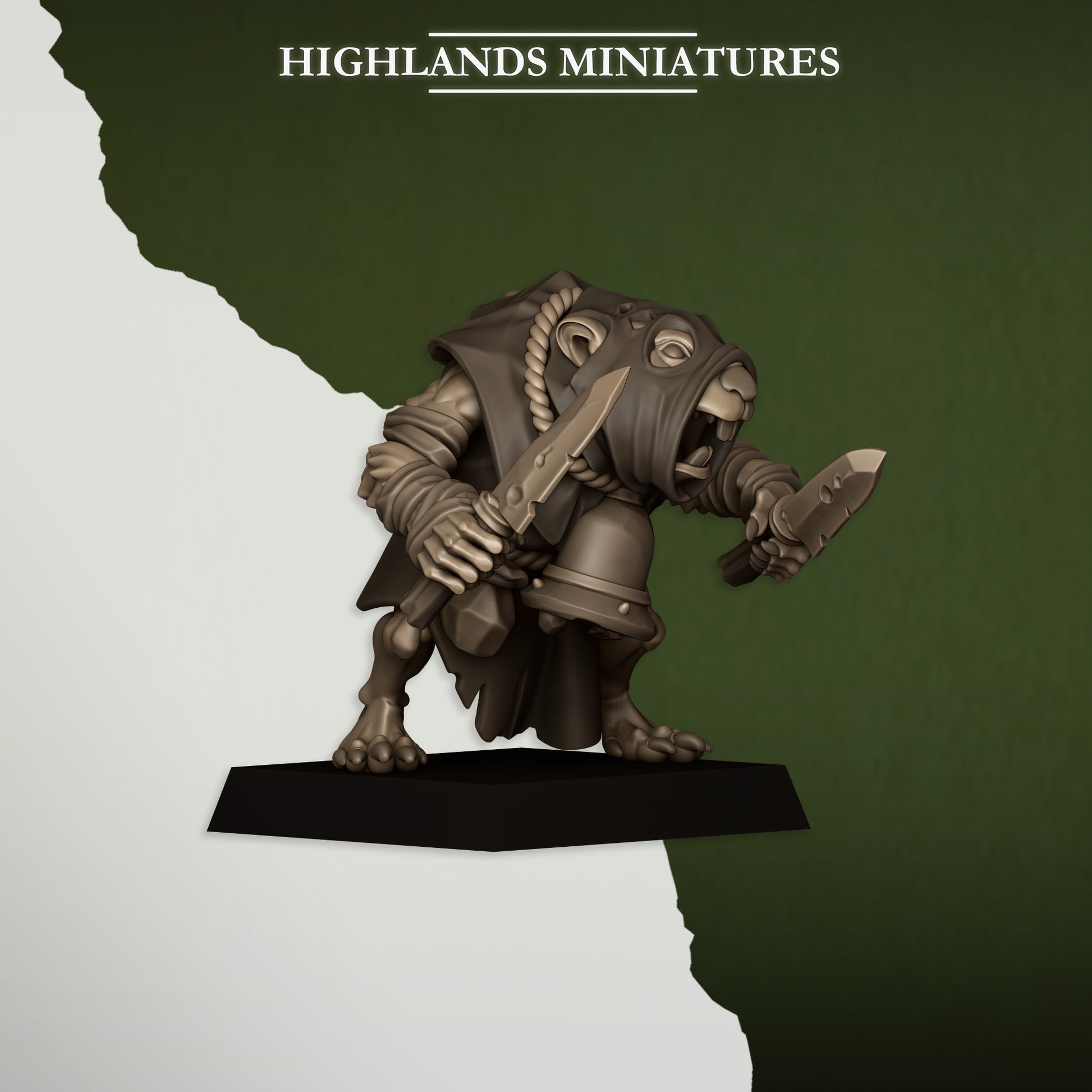 Miniatura Acólitos Verminarios Hombres-Rata resina 28mm sin pintar - Drakholm