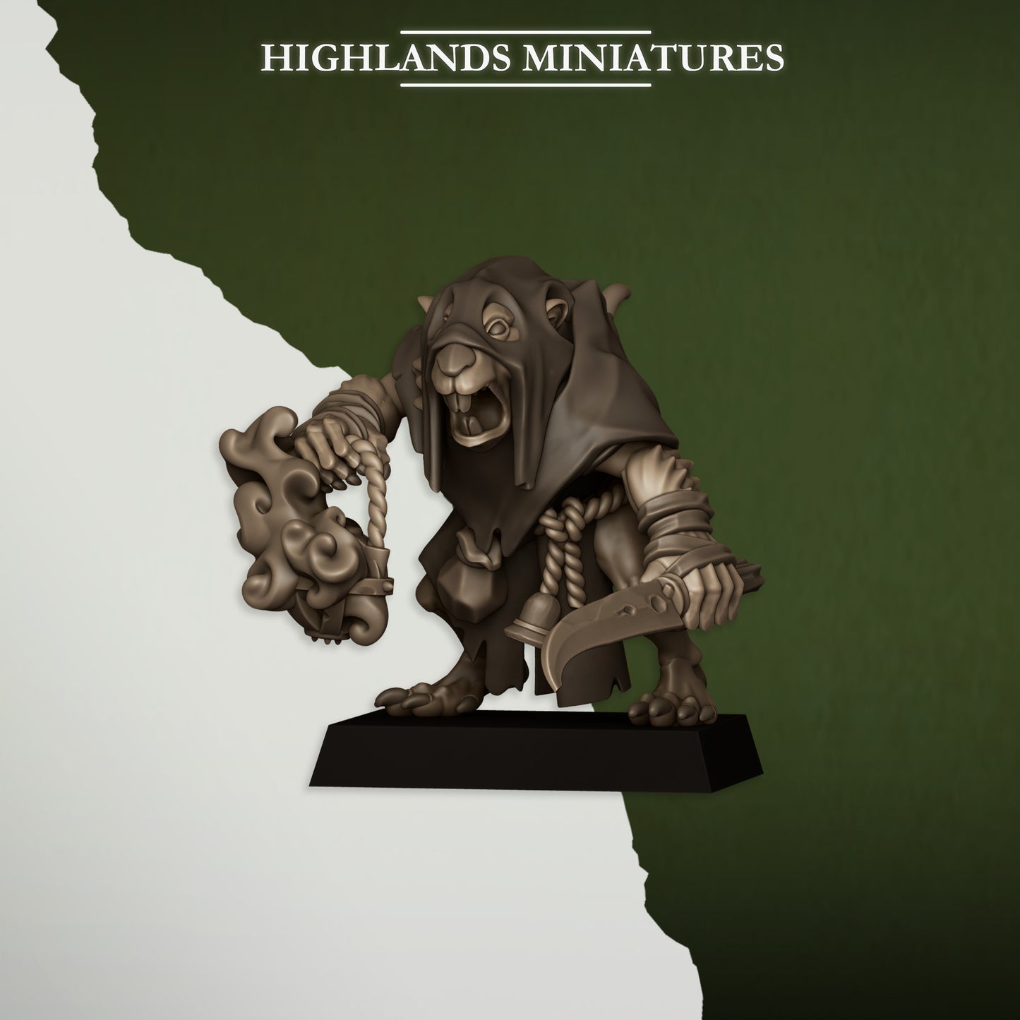 Miniatura Acólitos Verminarios Hombres-Rata resina 28mm sin pintar - Drakholm
