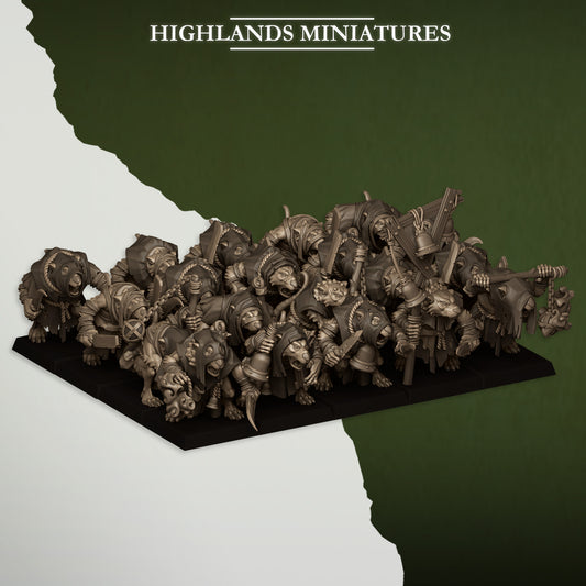 Miniatura Acólitos Verminarios Hombres-Rata resina 28mm sin pintar - Drakholm