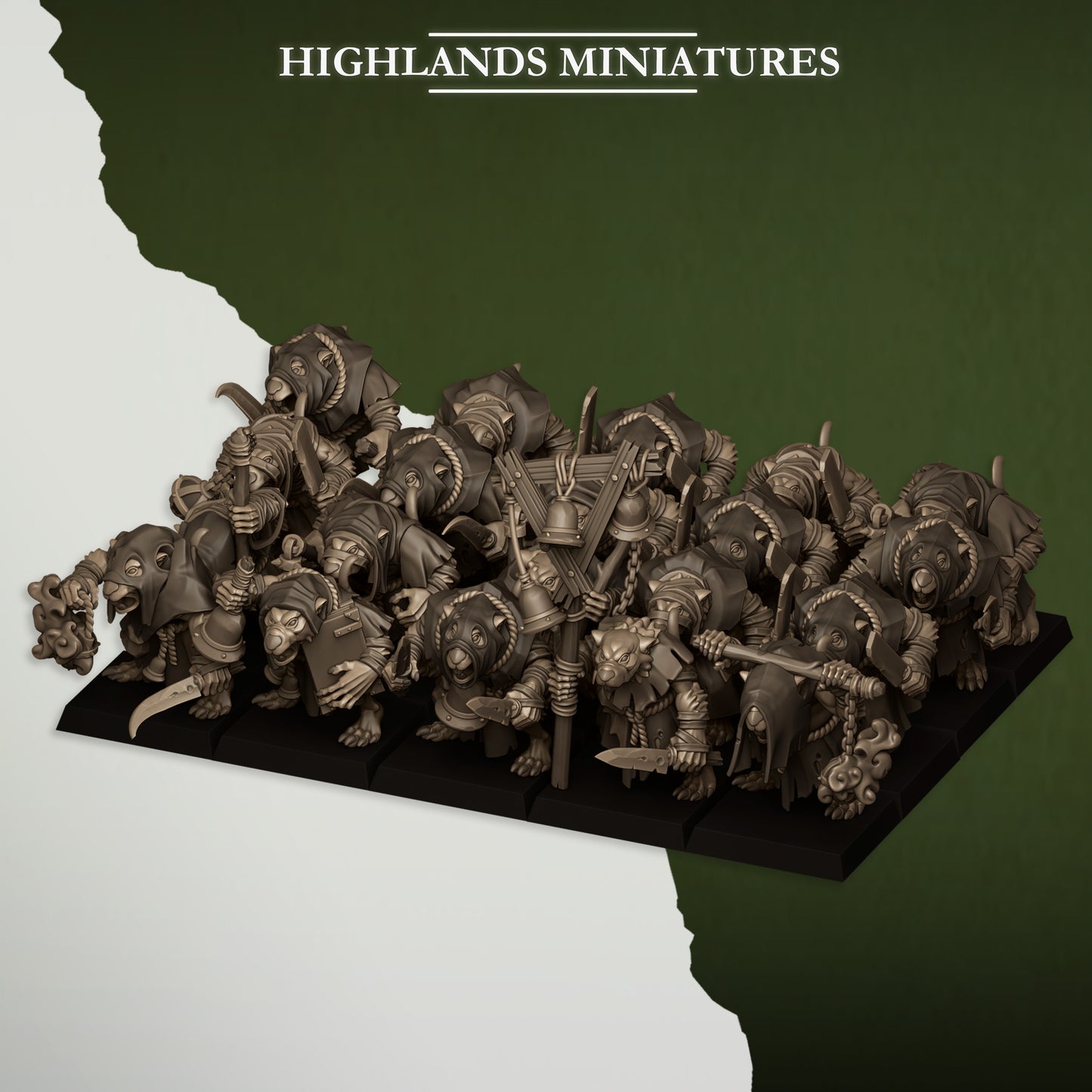 Miniatura Acólitos Verminarios Hombres-Rata resina 28mm sin pintar - Drakholm