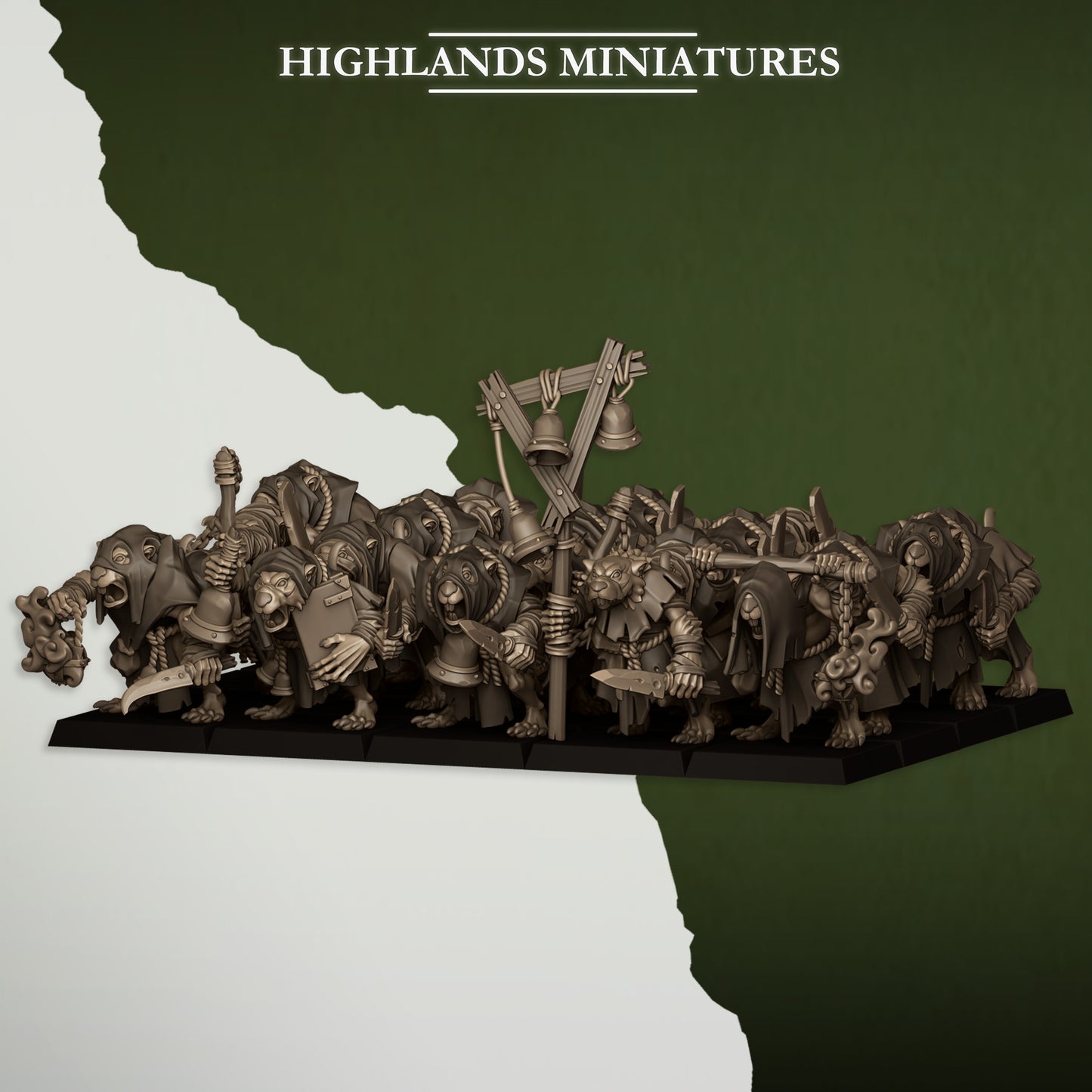 Miniatura Acólitos Verminarios Hombres-Rata resina 28mm sin pintar - Drakholm