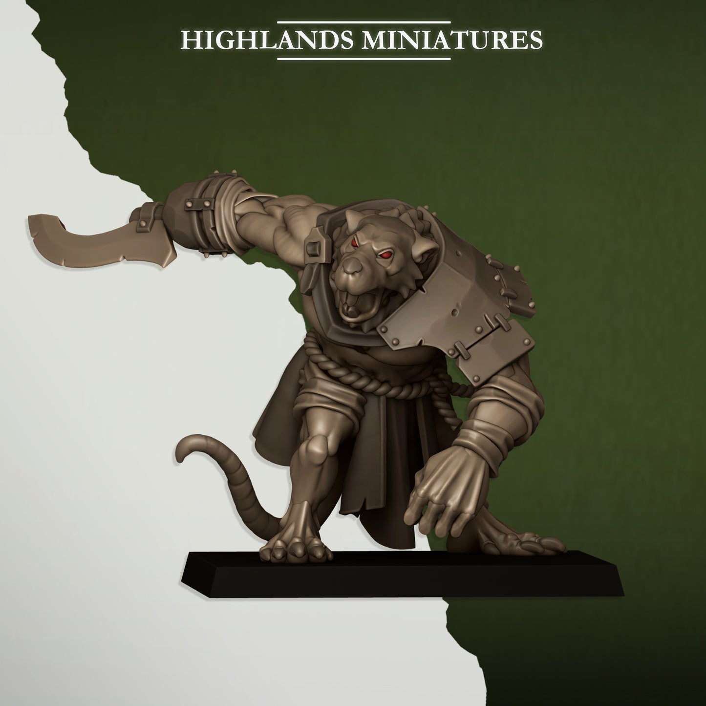 Miniatura Ratgors y Líder Hombres-Rata resina 28mm sin pintar - Drakholm