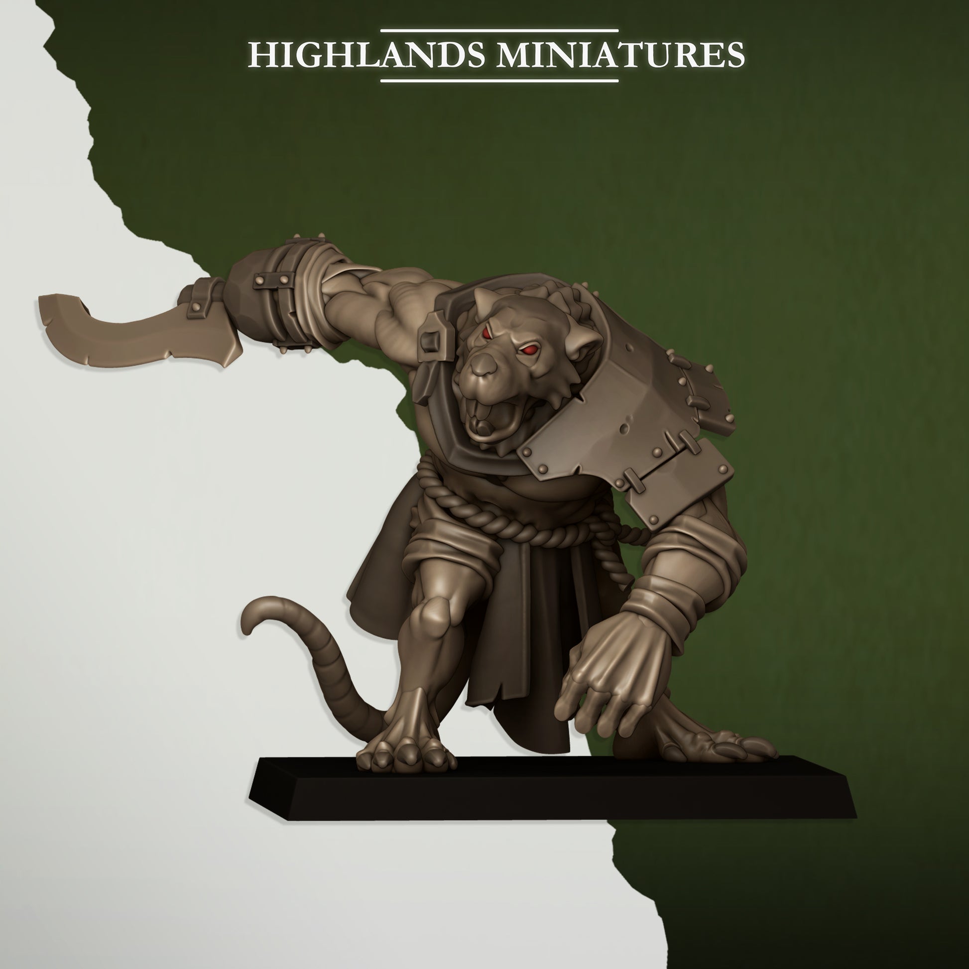 Miniatura Ratgors y Líder Hombres-Rata resina 28mm sin pintar - Drakholm