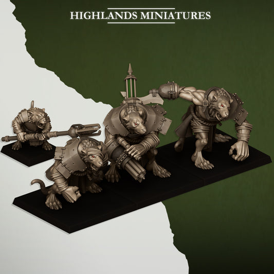 Miniatura Ratgors y Líder Hombres-Rata resina 28mm sin pintar - Drakholm