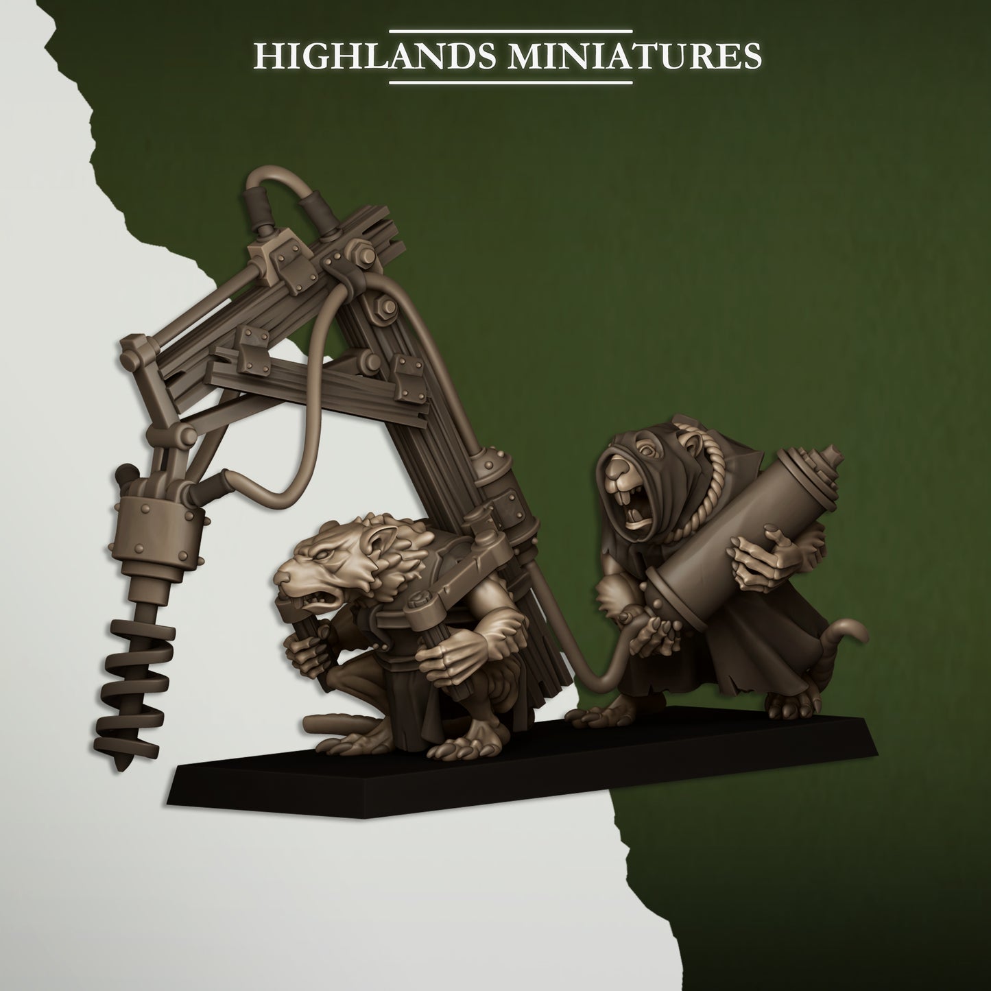 Miniatura Arma Pesada de la Cloaca Hombres-Rata resina 28mm sin pintar - Drakholm