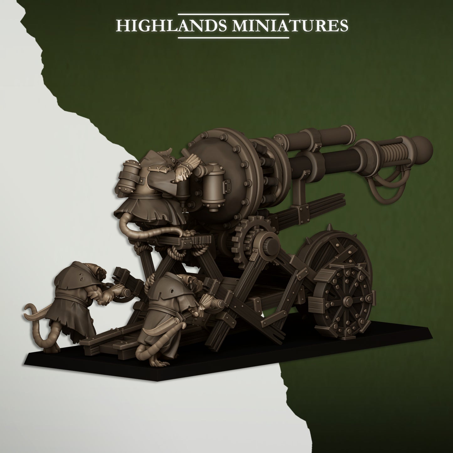 Miniatura Cañón de la Cloaca Hombres-Rata resina 28mm sin pintar - Drakholm