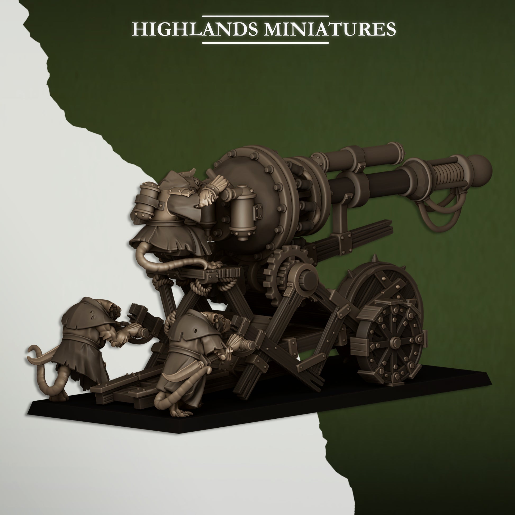 Miniatura Cañón de la Cloaca Hombres-Rata resina 28mm sin pintar - Drakholm