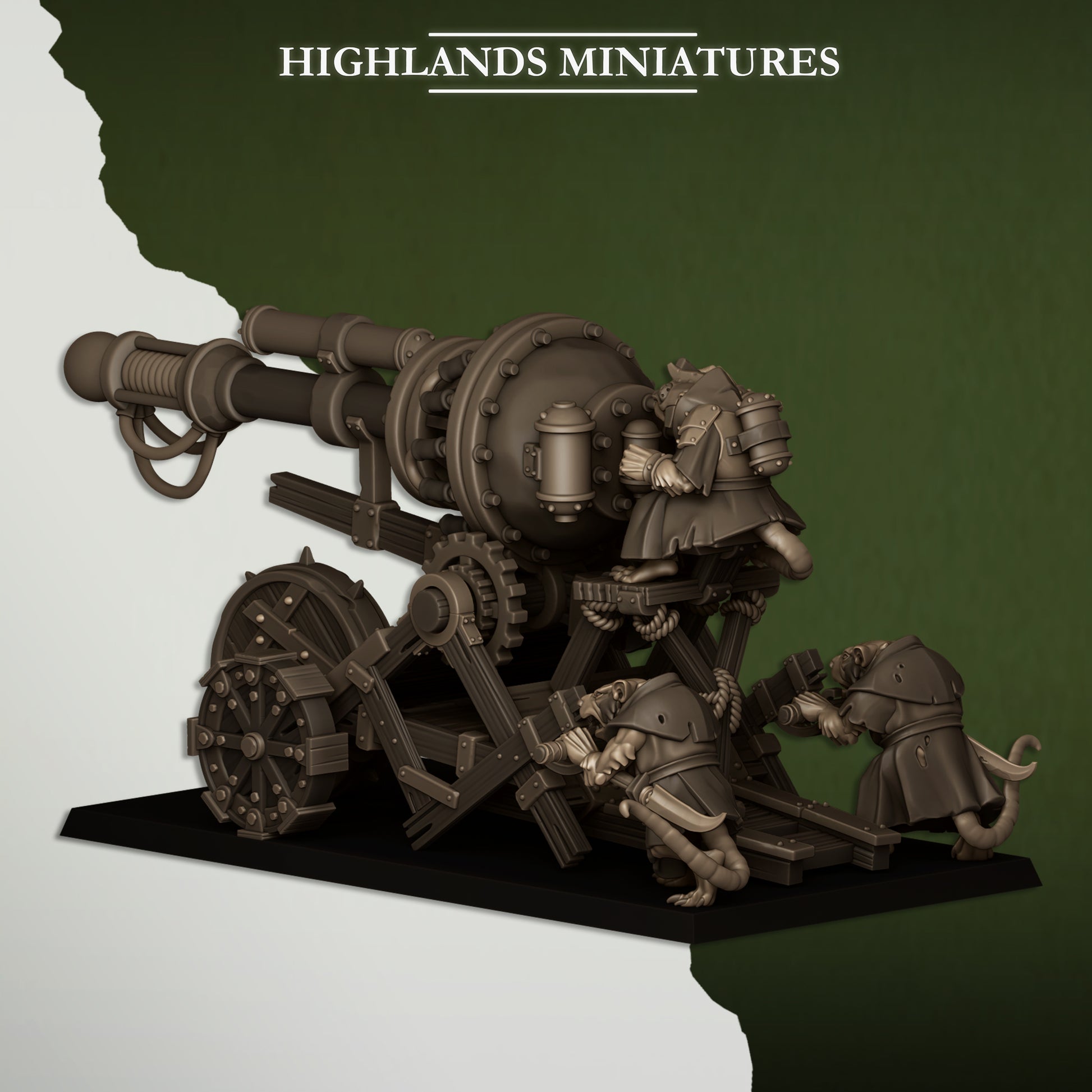 Miniatura Cañón de la Cloaca Hombres-Rata resina 28mm sin pintar - Drakholm