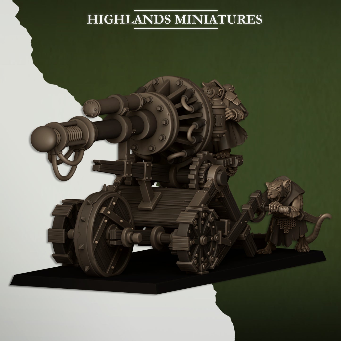 Miniatura Cañón de la Cloaca Hombres-Rata resina 28mm sin pintar - Drakholm