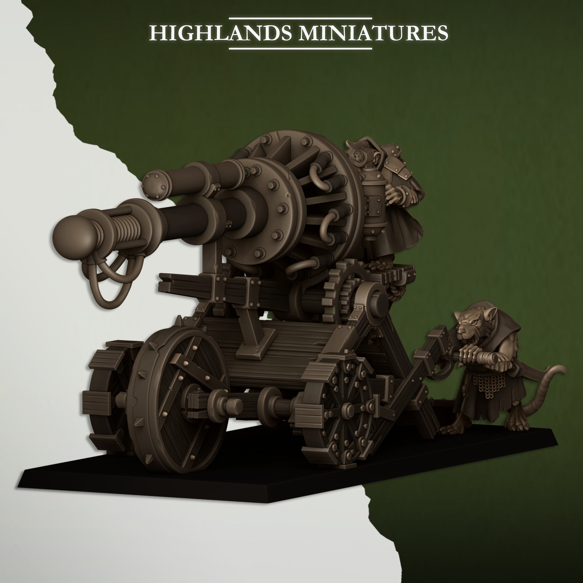 Miniatura Cañón de la Cloaca Hombres-Rata resina 28mm sin pintar - Drakholm