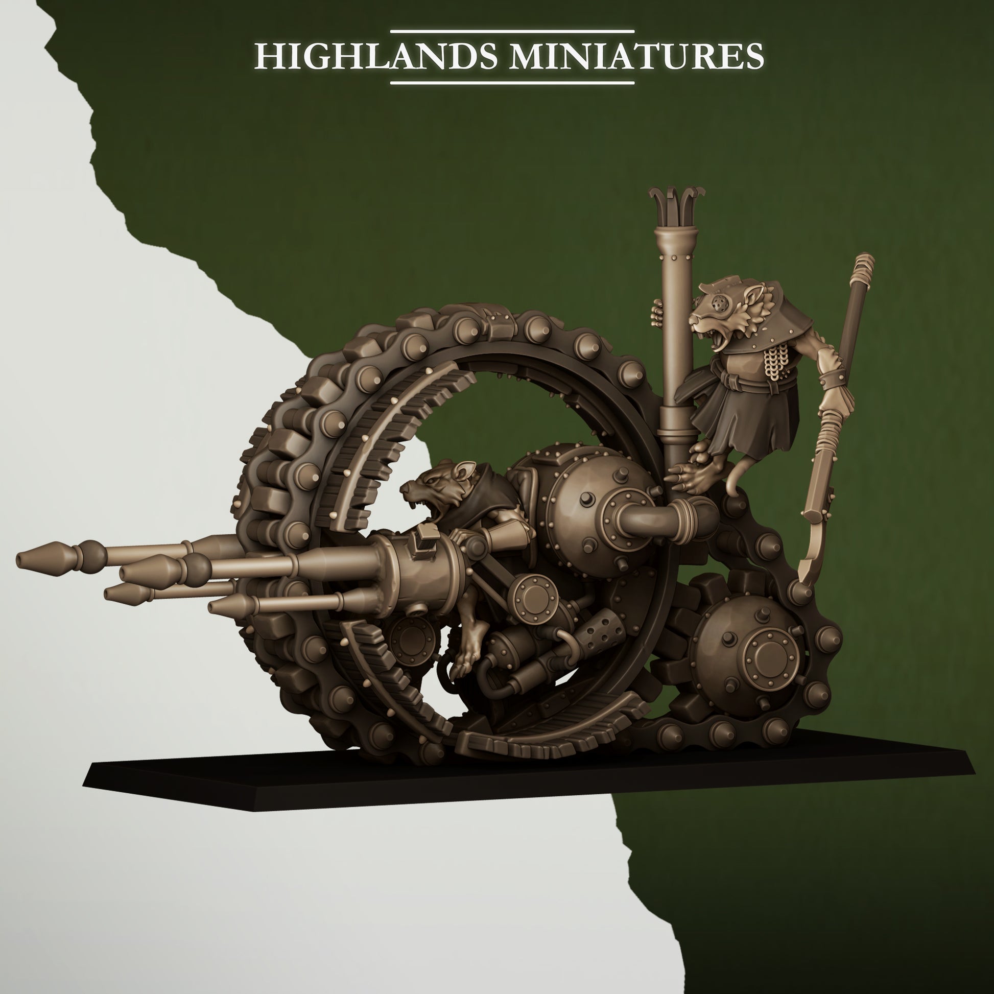 Miniatura Máquina con Ruedas Hombres-Rata resina 28mm sin pintar - Drakholm