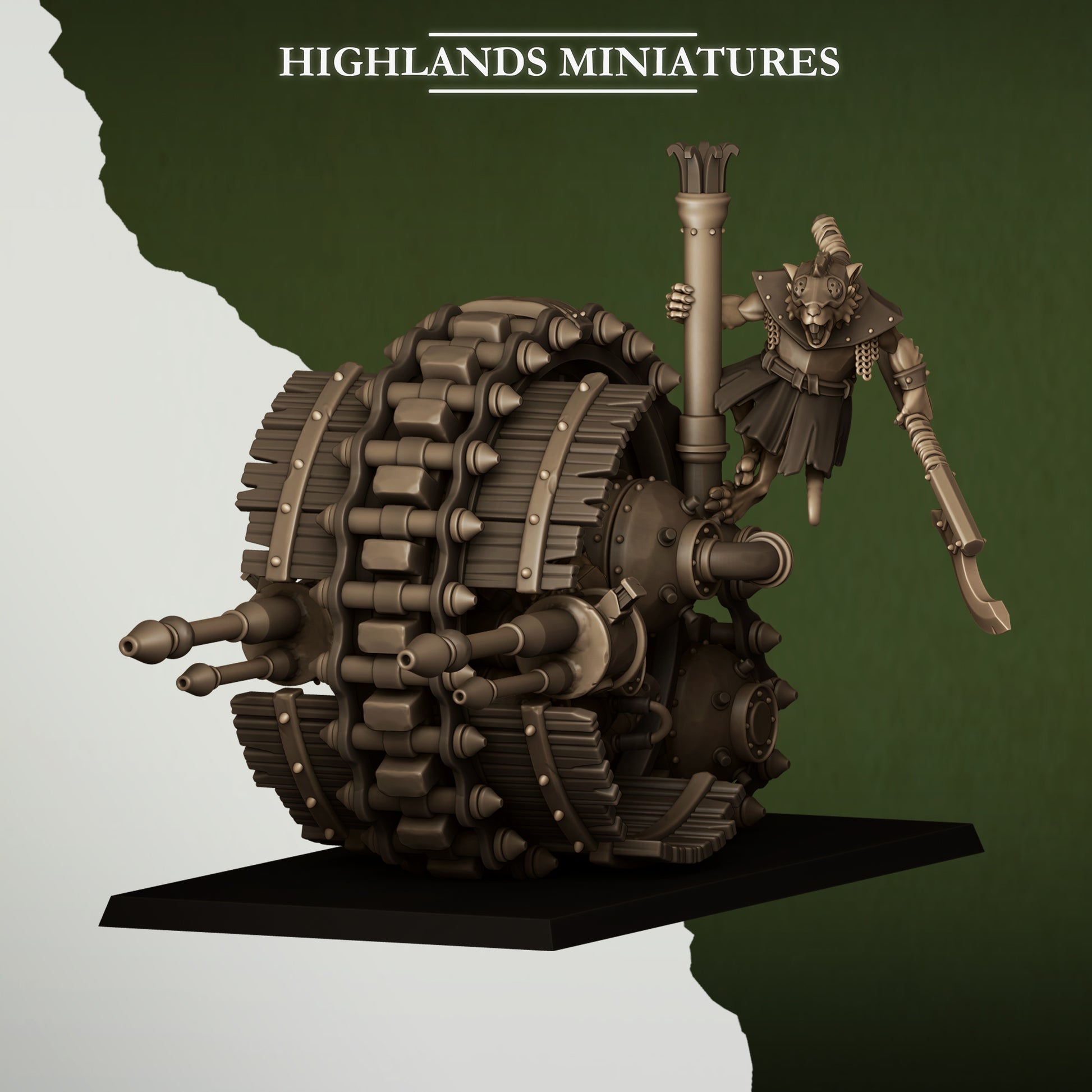 Miniatura Máquina con Ruedas Hombres-Rata resina 28mm sin pintar - Drakholm