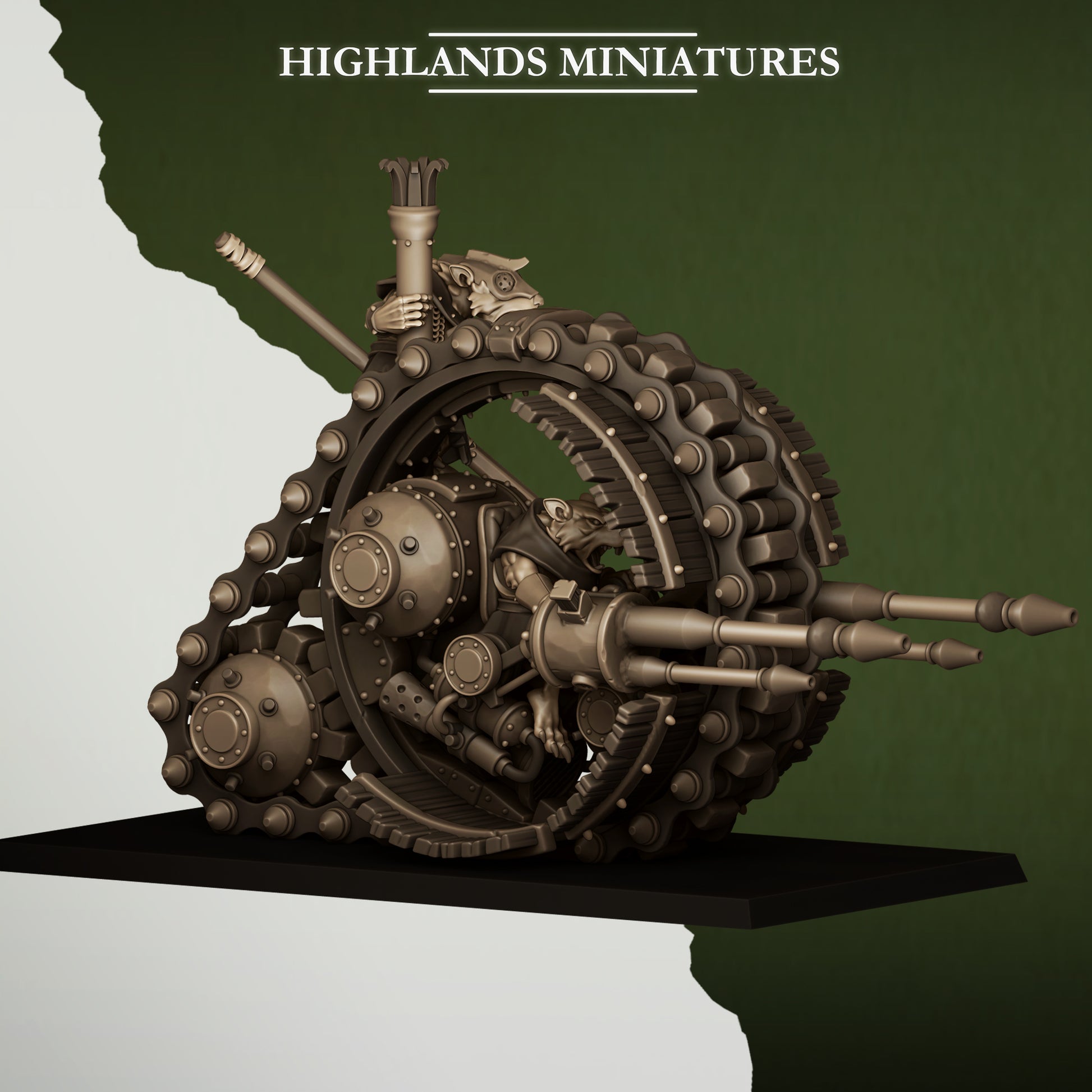 Miniatura Máquina con Ruedas Hombres-Rata resina 28mm sin pintar - Drakholm