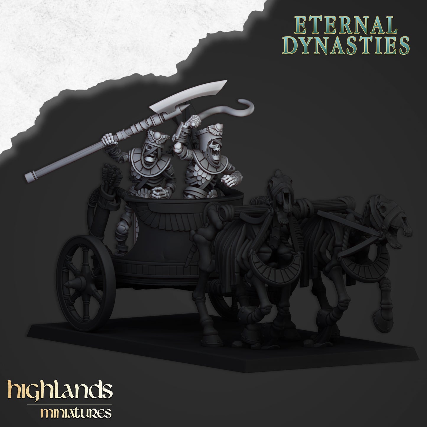 Miniatura Tripulación Carro Guardia Antigua Reyes Funerarios resina 28mm sin pintar - Drakholm