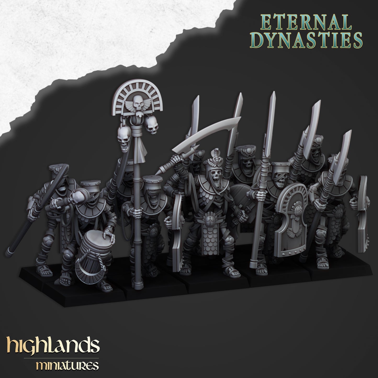 Miniatura Guardia Antigua con Alabardas Reyes Funerarios resina 28mm sin pintar - Drakholm