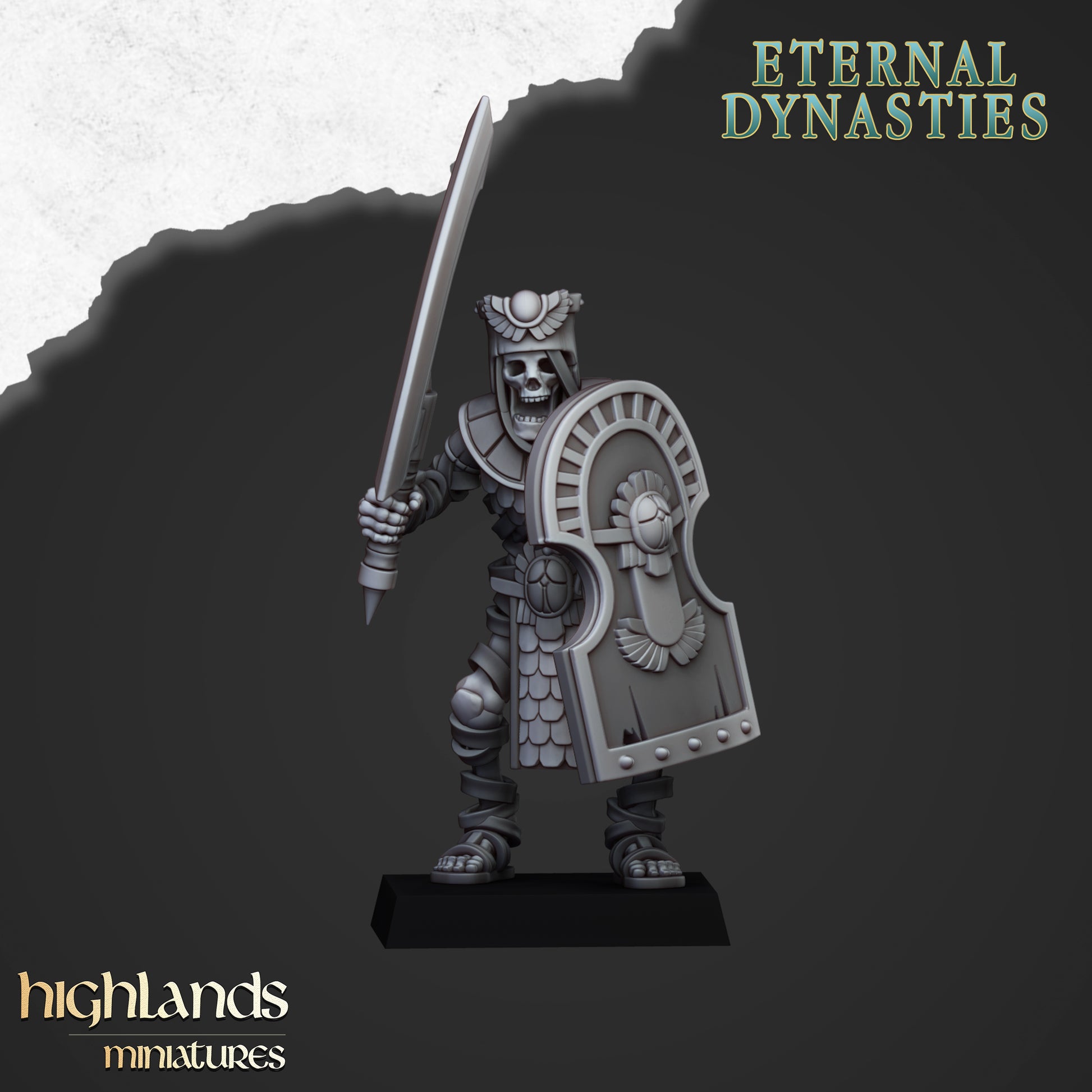 Miniatura Guardia Antigua con Espadas Reyes Funerarios resina 28mm sin pintar - Drakholm