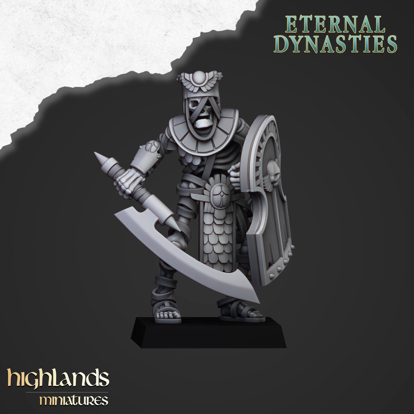 Miniatura Guardia Antigua con Espadas Reyes Funerarios resina 28mm sin pintar - Drakholm