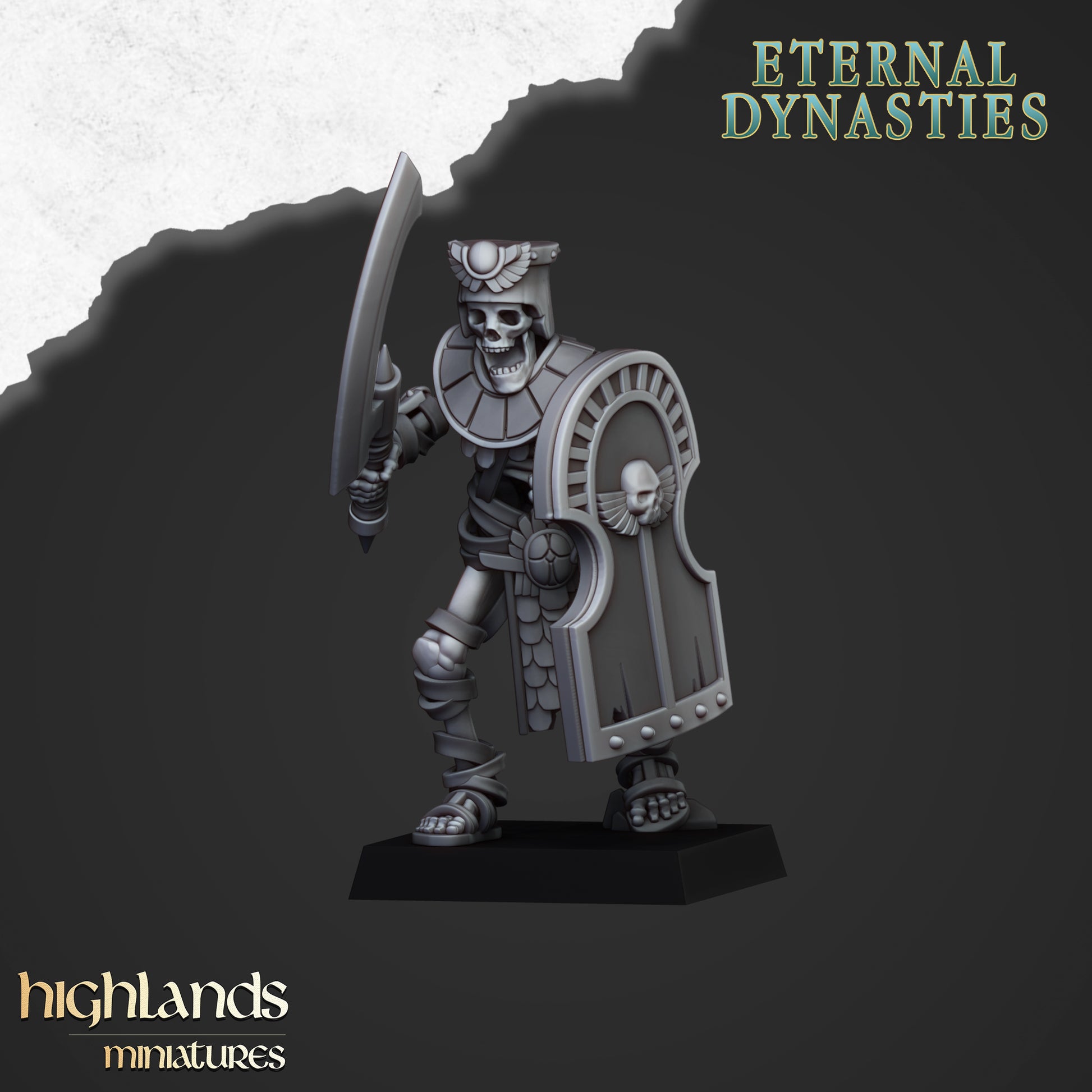 Miniatura Guardia Antigua con Espadas Reyes Funerarios resina 28mm sin pintar - Drakholm