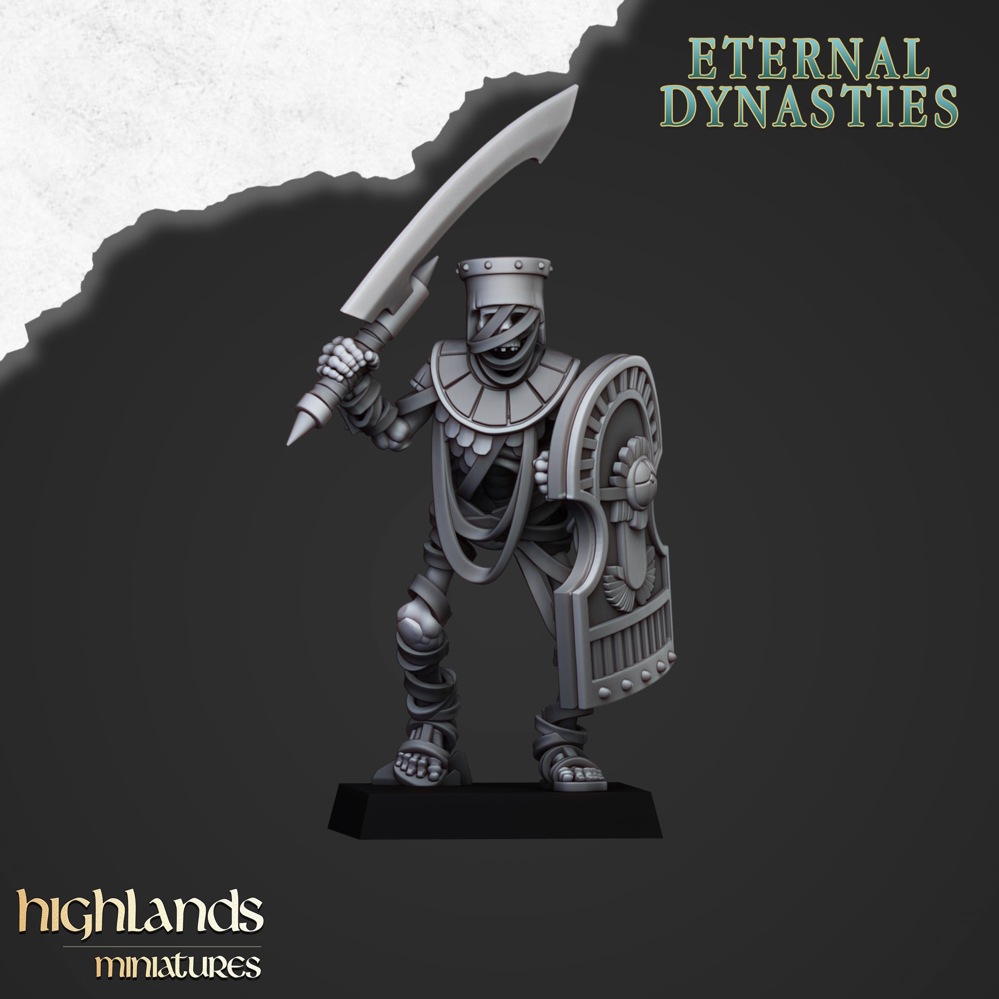 Miniatura Guardia Antigua con Espadas Reyes Funerarios resina 28mm sin pintar - Drakholm