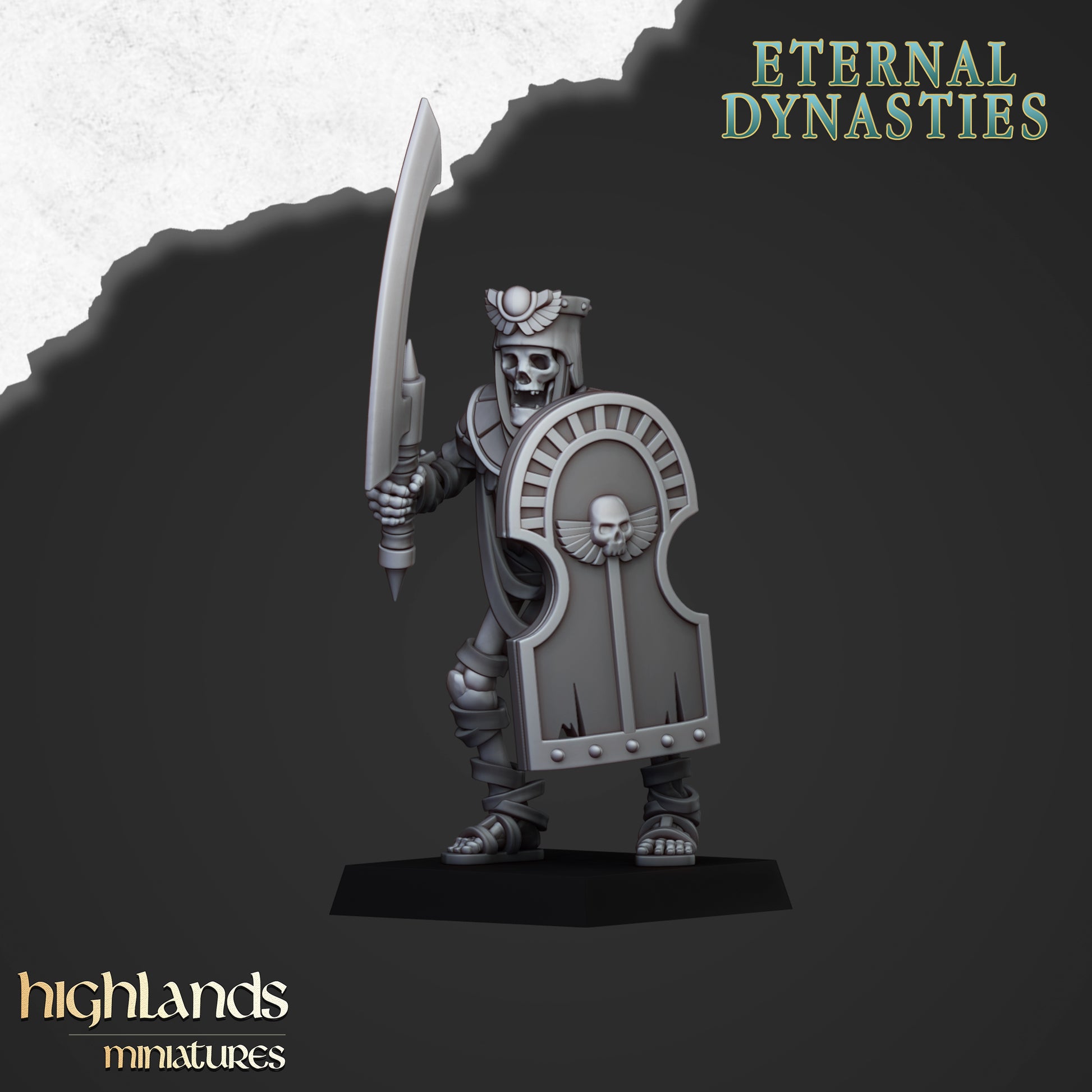 Miniatura Guardia Antigua con Espadas Reyes Funerarios resina 28mm sin pintar - Drakholm