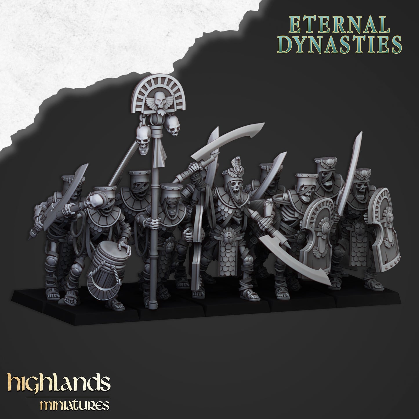 Miniatura Guardia Antigua con Espadas Reyes Funerarios resina 28mm sin pintar - Drakholm