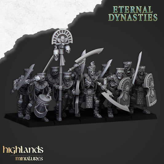 Miniatura Guardia Antigua con Espadas Reyes Funerarios resina 28mm sin pintar - Drakholm