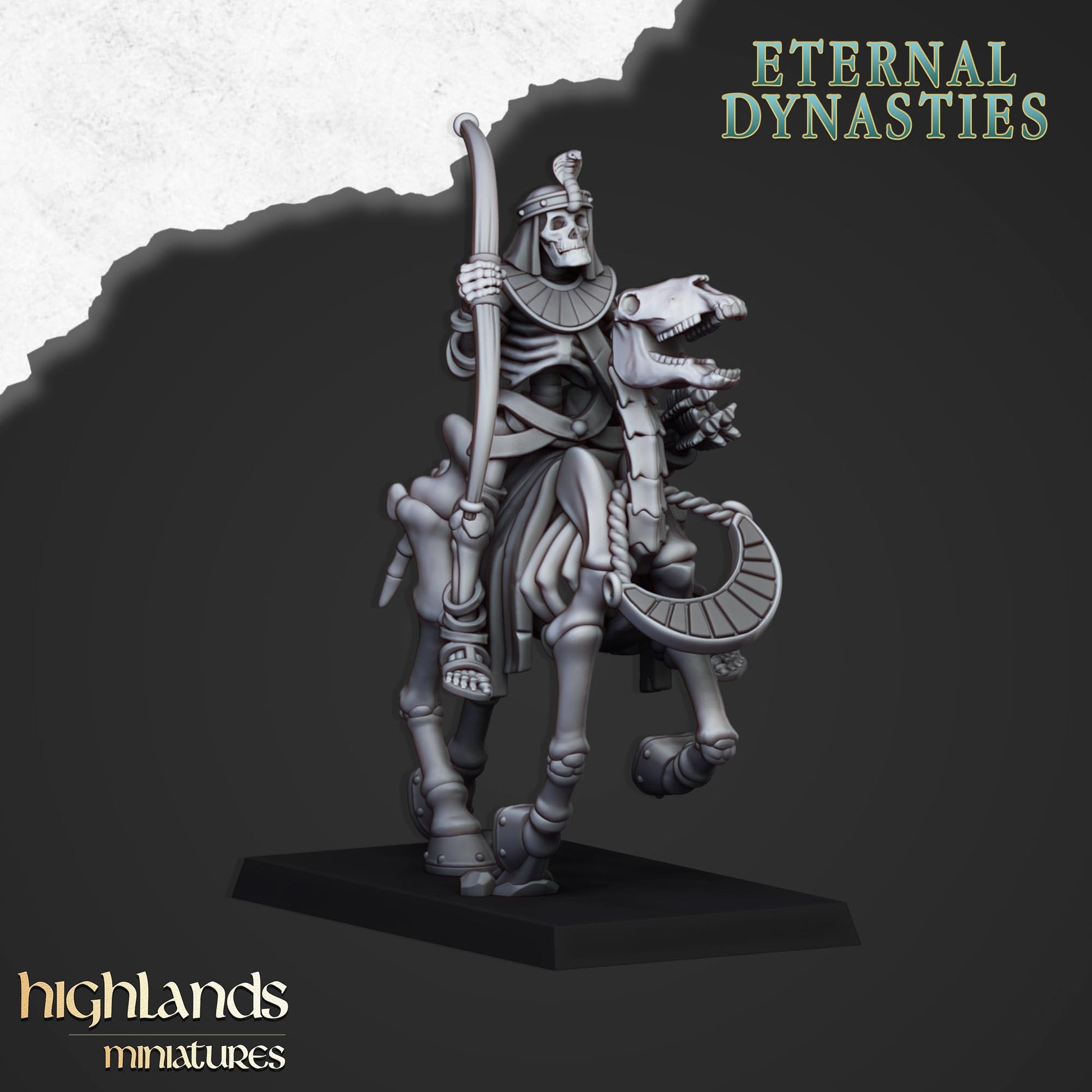 Miniatura Caballería Esquelética con Arcos Reyes Funerarios resina 28mm sin pintar - Drakholm