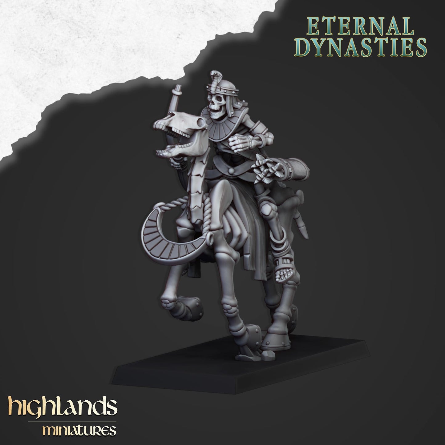 Miniatura Caballería Esquelética con Arcos Reyes Funerarios resina 28mm sin pintar - Drakholm