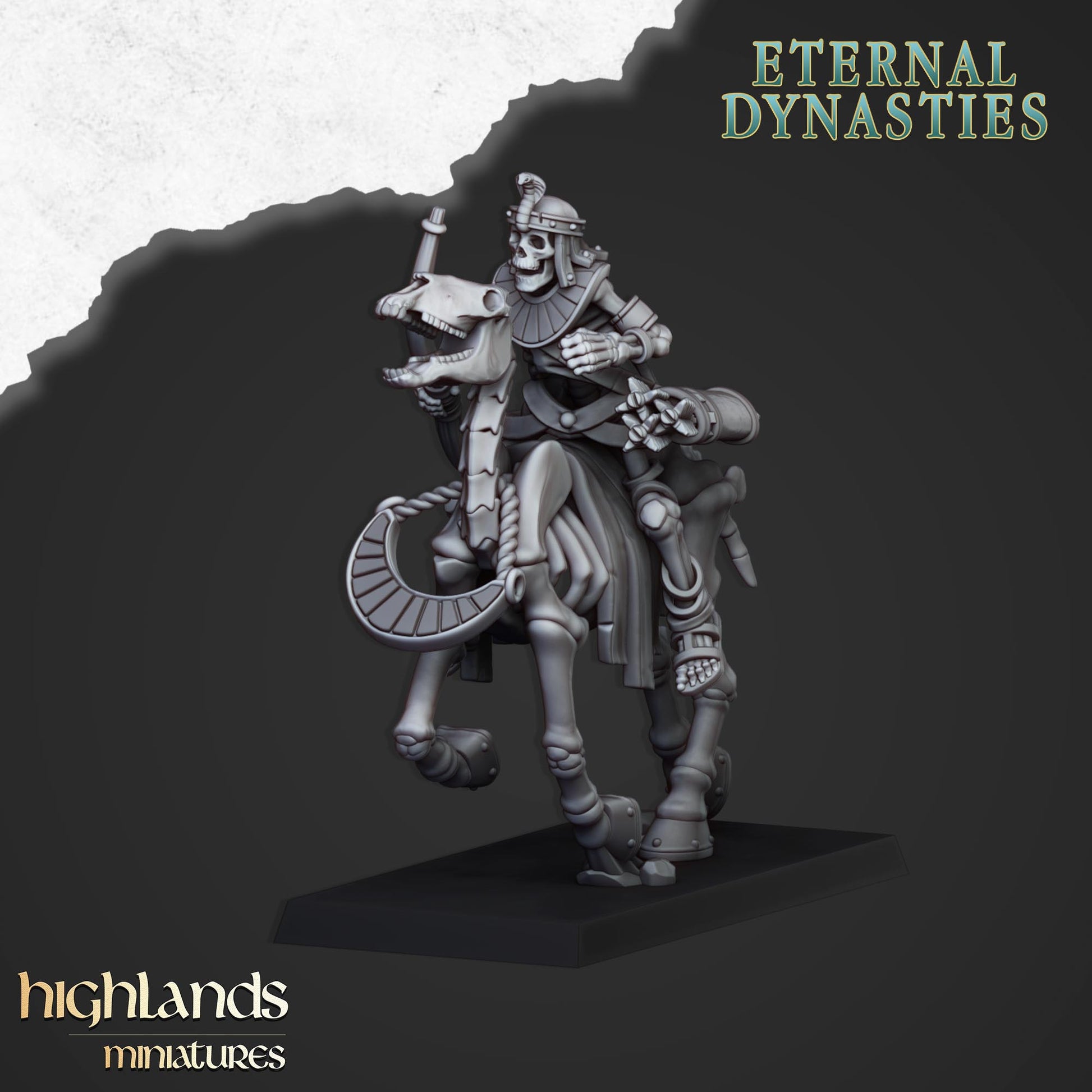 Miniatura Caballería Esquelética con Arcos Reyes Funerarios resina 28mm sin pintar - Drakholm