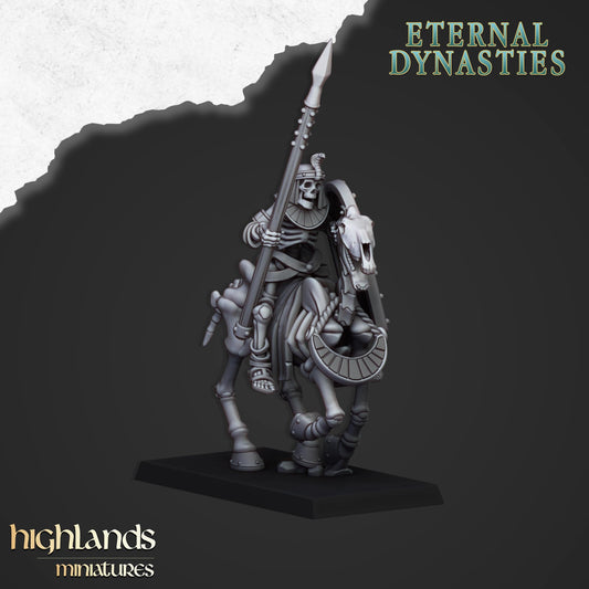 Miniatura Caballería Esquelética con Lanzas Reyes Funerarios resina 28mm sin pintar - Drakholm